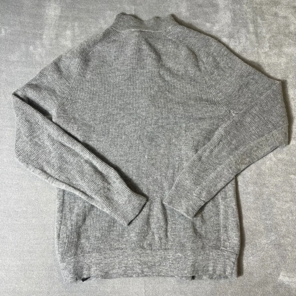 Rhone Mens Wool Cashmere Quarter Zip Sweater Grey Mock Neck Pullover Size Medium